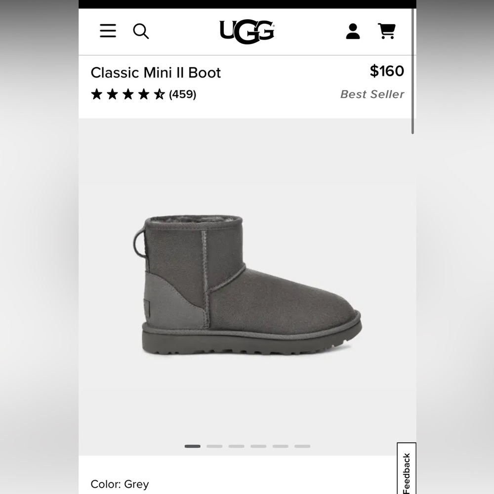Grey mini ugg boots
